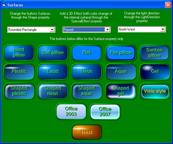 Customizable 3D button ActiveX control with multimedia support