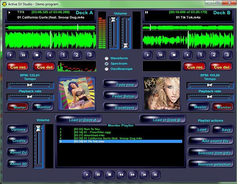 ActiveX control for audio/video playback, mixing and playlist management